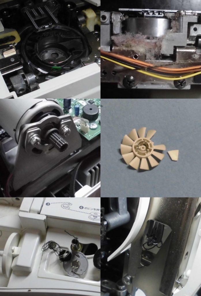 PC-8000の故障、不具合｜動かない、綺麗に縫えない、糸が通らない、部品交換